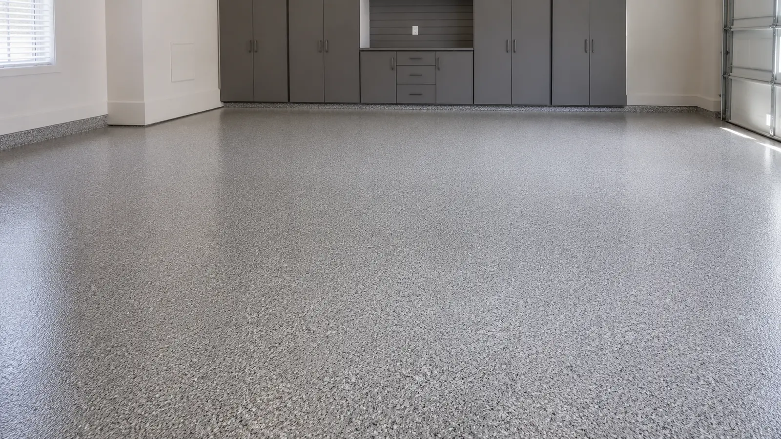 AI illustration of a decorative coated residential garage floor.